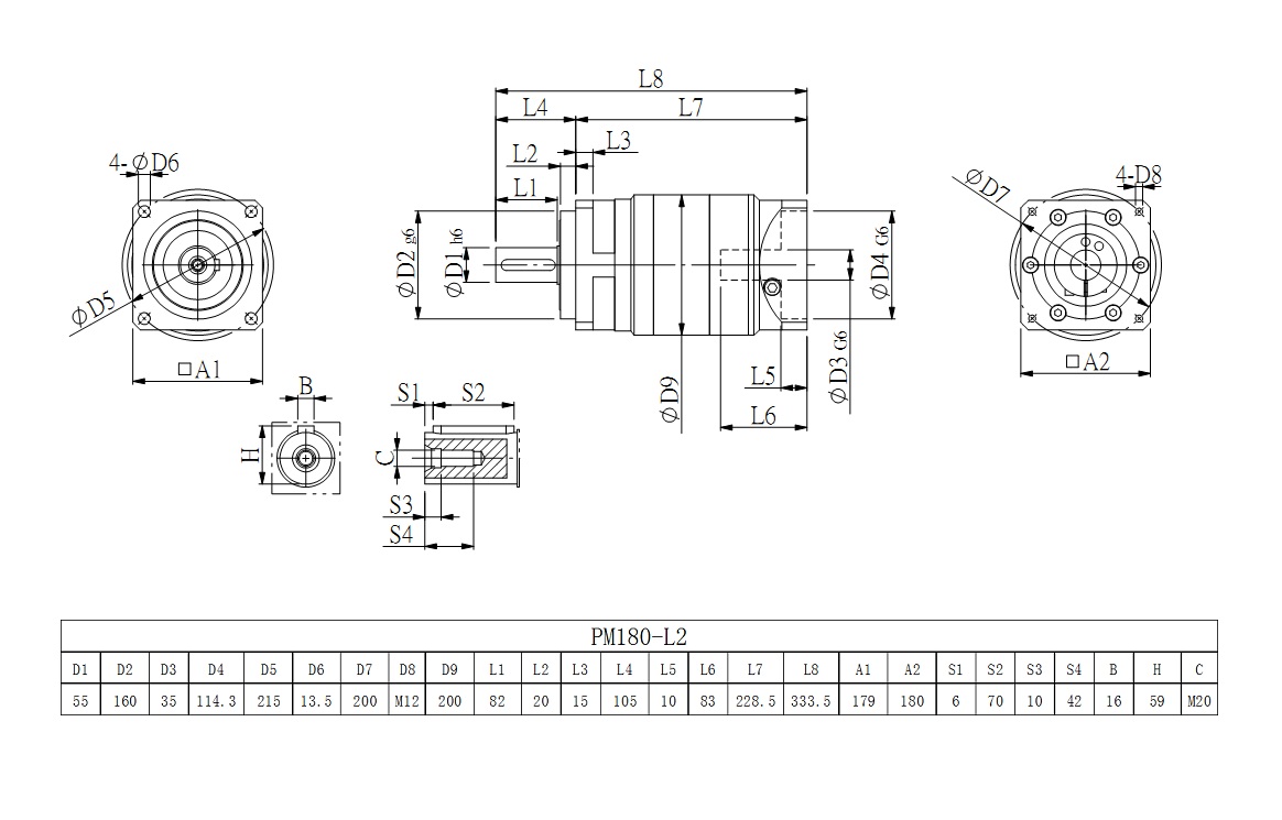 伺服行星減速機PM180_L2圖紙
