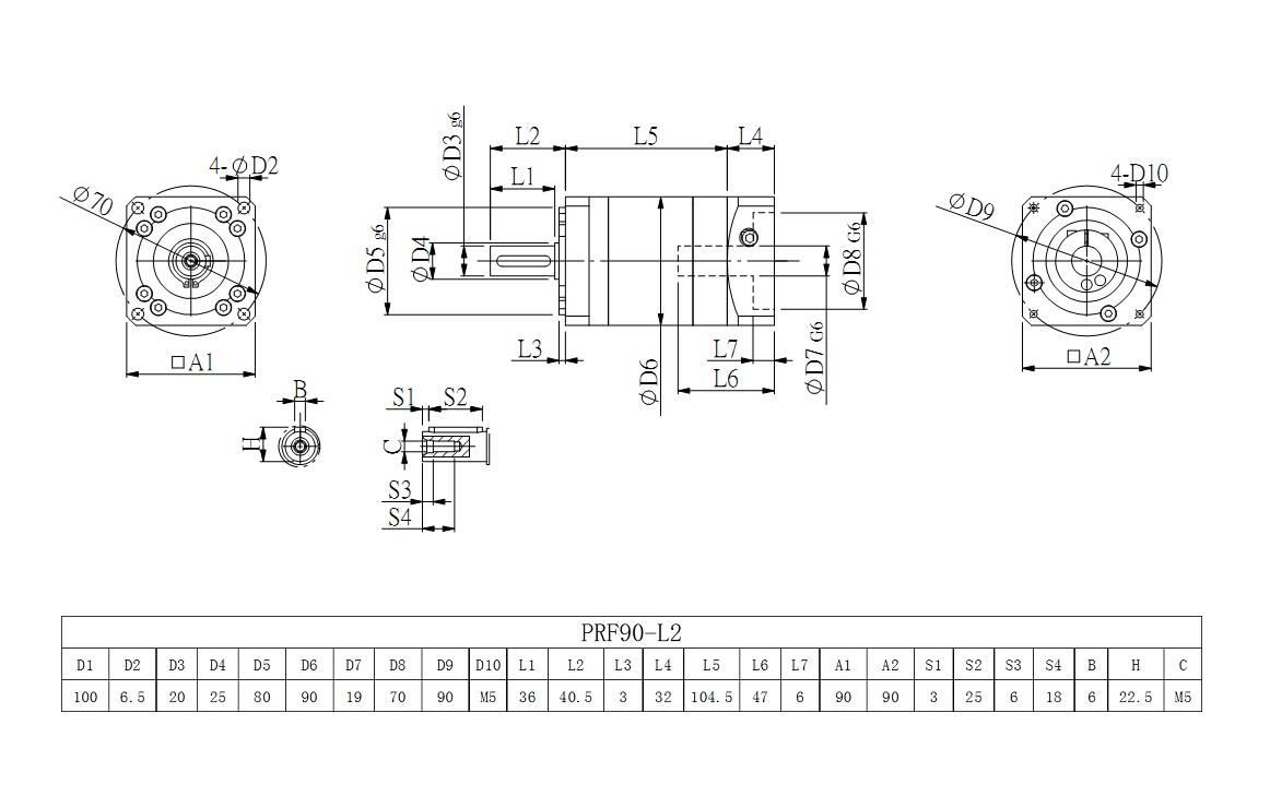 PRF90_L2系列伺服減速機(jī)圖紙
