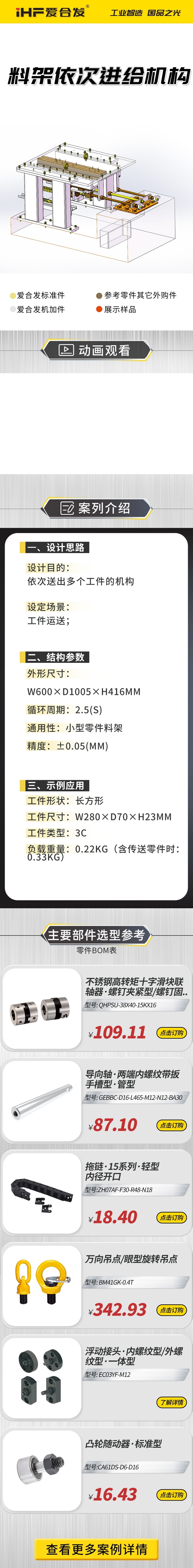 案例剖析：愛合發料雜架依次進給機構！